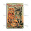 Black Cat Vintage Tin Plate, Horizontal Retro Wall Sign Gift