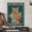 Self-Adhesive Black Cat Poster, Cute Peel and Stick Wall Art