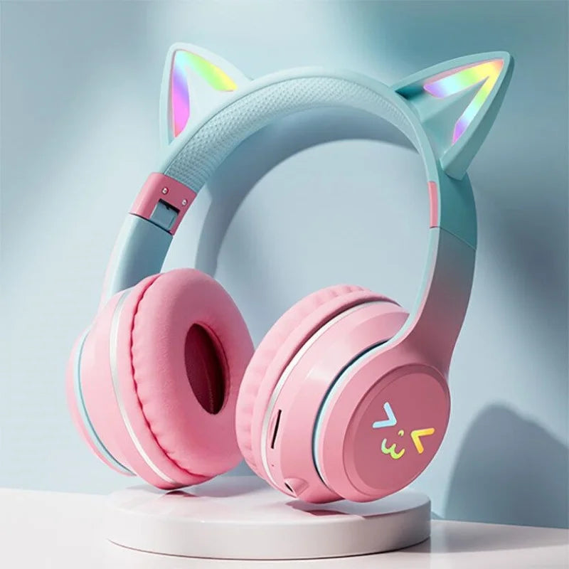 EOENKK Cat Wallet Bluetooth Headphones – Wireless Over-Ear Headset with 40mm Drivers, Memory Foam, Mic & Voice Assistant
