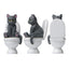 Cat on Toilet Figurine, Funny Mini Bathroom Cat Ornament