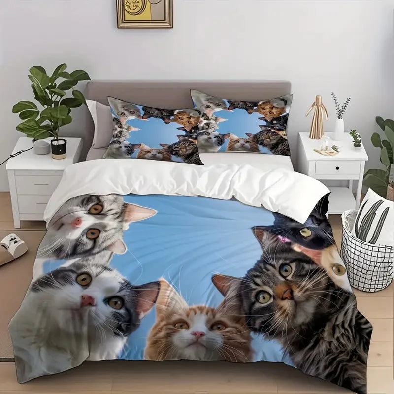 Bettbezug mit Katzenmuster