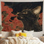 Ukiyo-e Cat Tapestry, Japanese Cat Swallowing the Great Wave Wall Hanging
