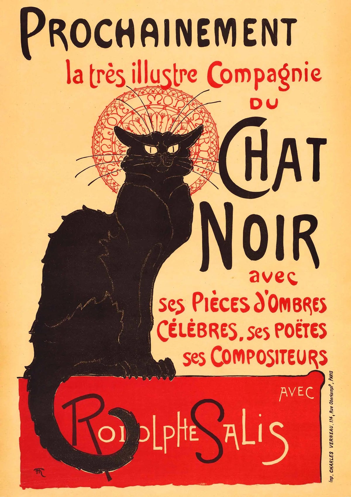 Vintage Paris Black Cat Poster Series, 1930s Style Canvas