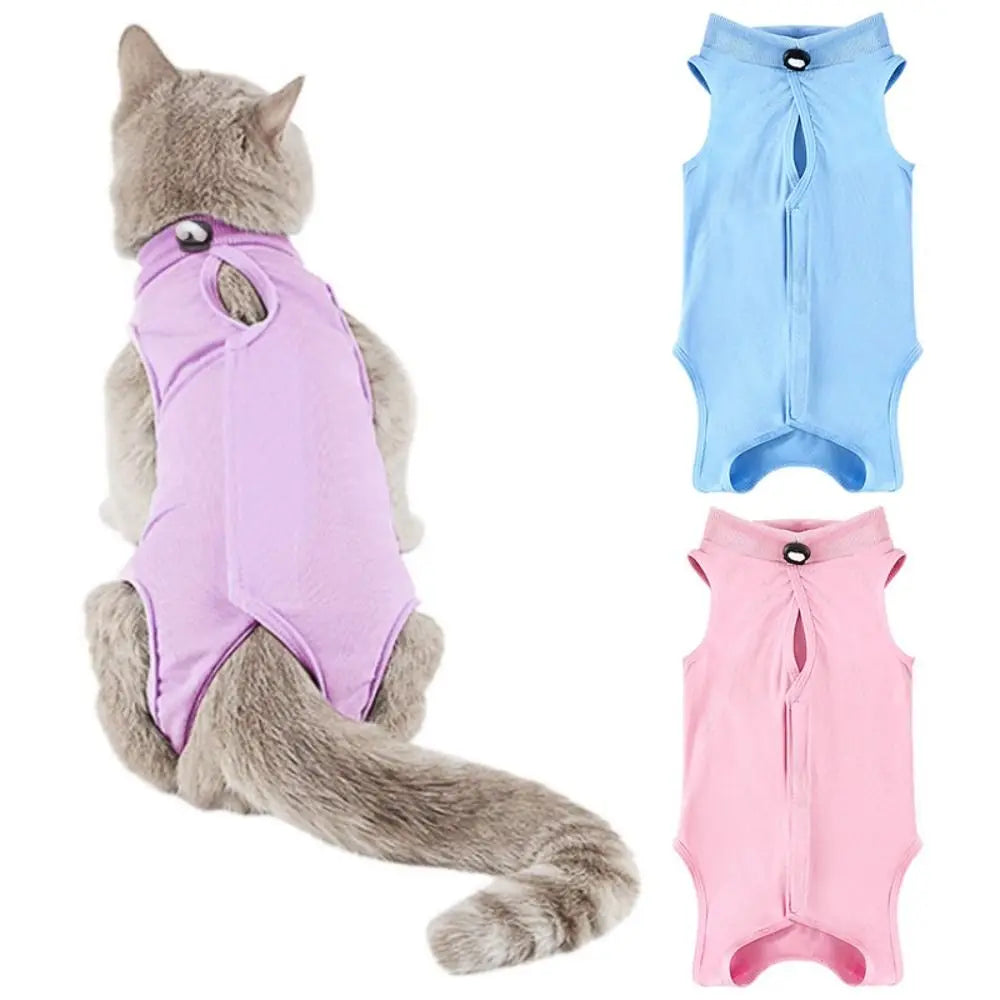 Cat Recovery Suit After Spay or Neuter Surgery, Soft Cone Alternative, S to L