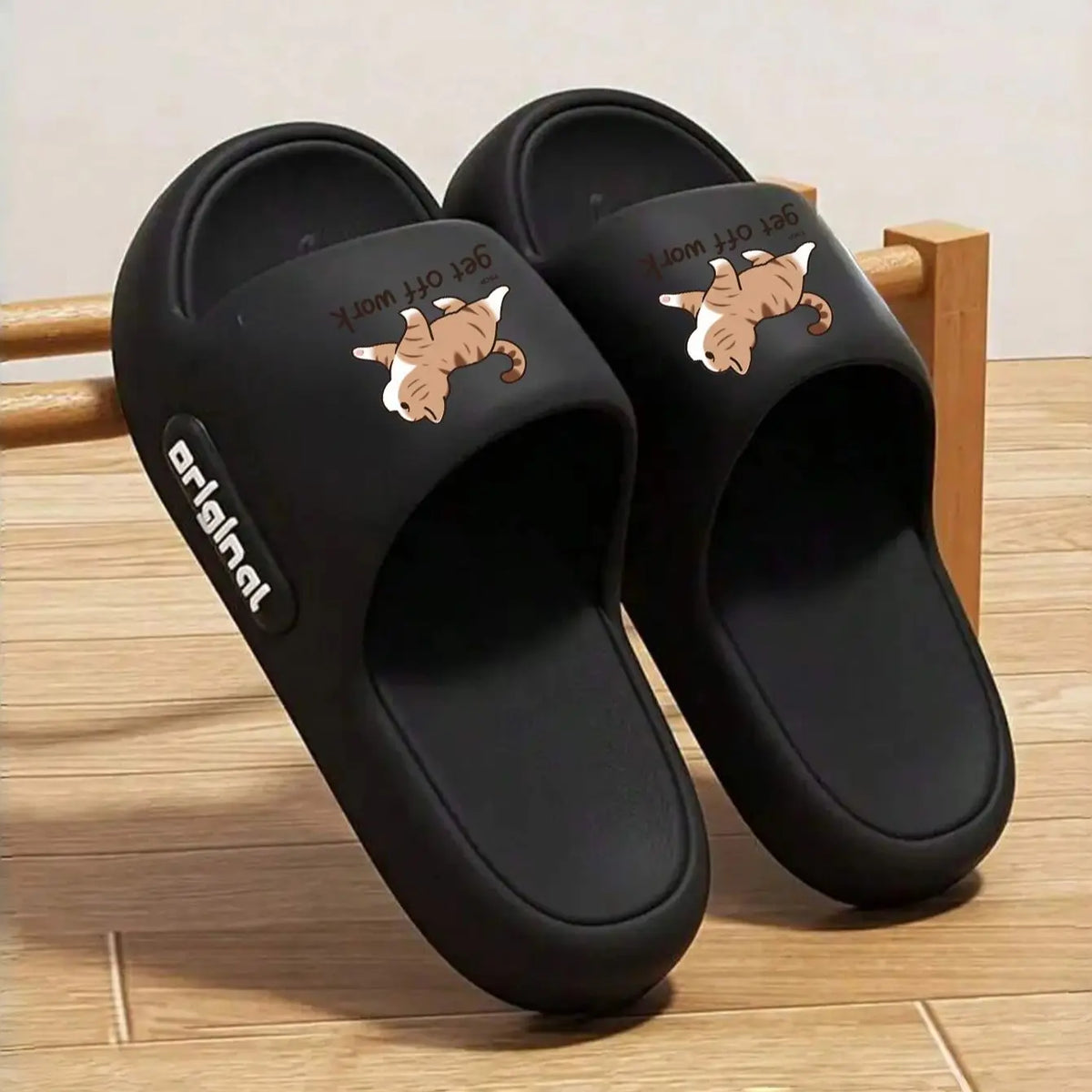 Lightweight EVA House Slippers, Flat Pull-On Home Slides