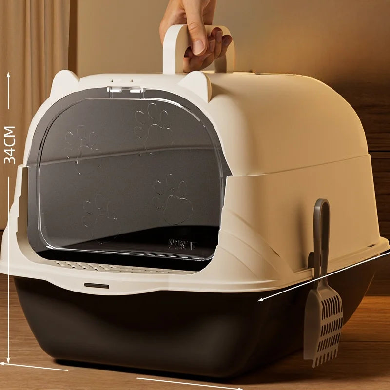 Large Size  Litter Box Full Enclosure with Sand for Kittens Poo