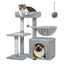 Small Cat Tree for Indoor Cats – 3-Tier Cat Tower with Scratching Posts, Cozy Hammock & Removable Top Perch