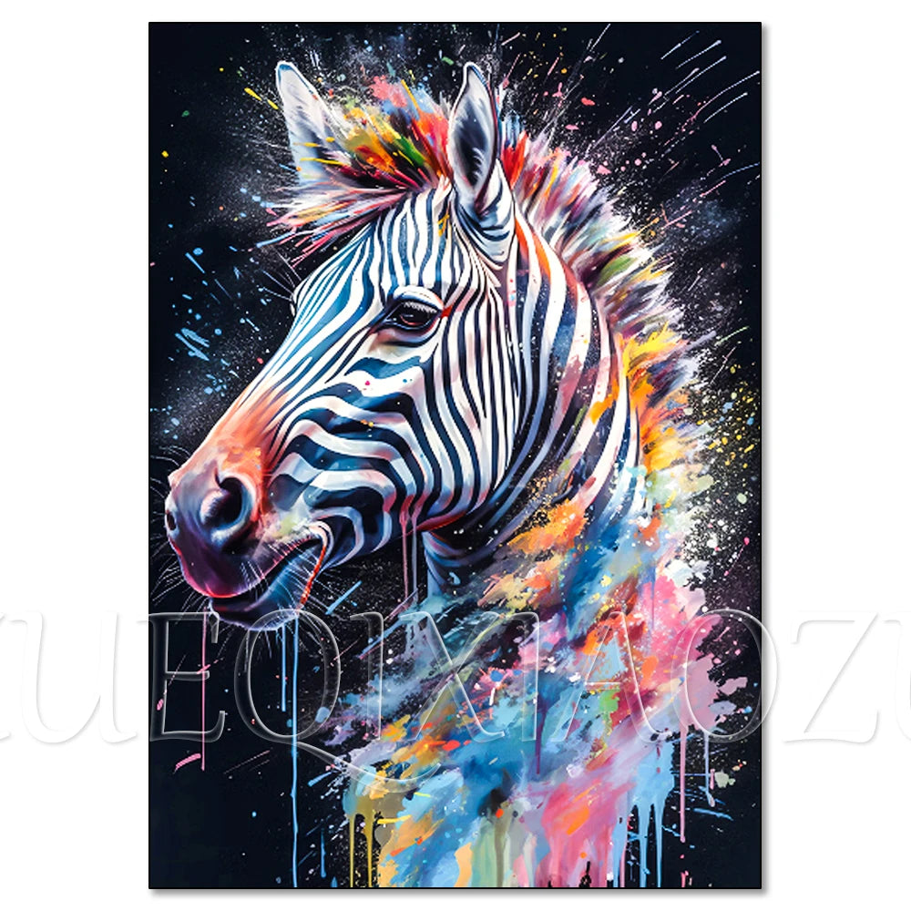 Colorful Lion Diamond Painting Kit, 5D Full Drill Big Cat Art