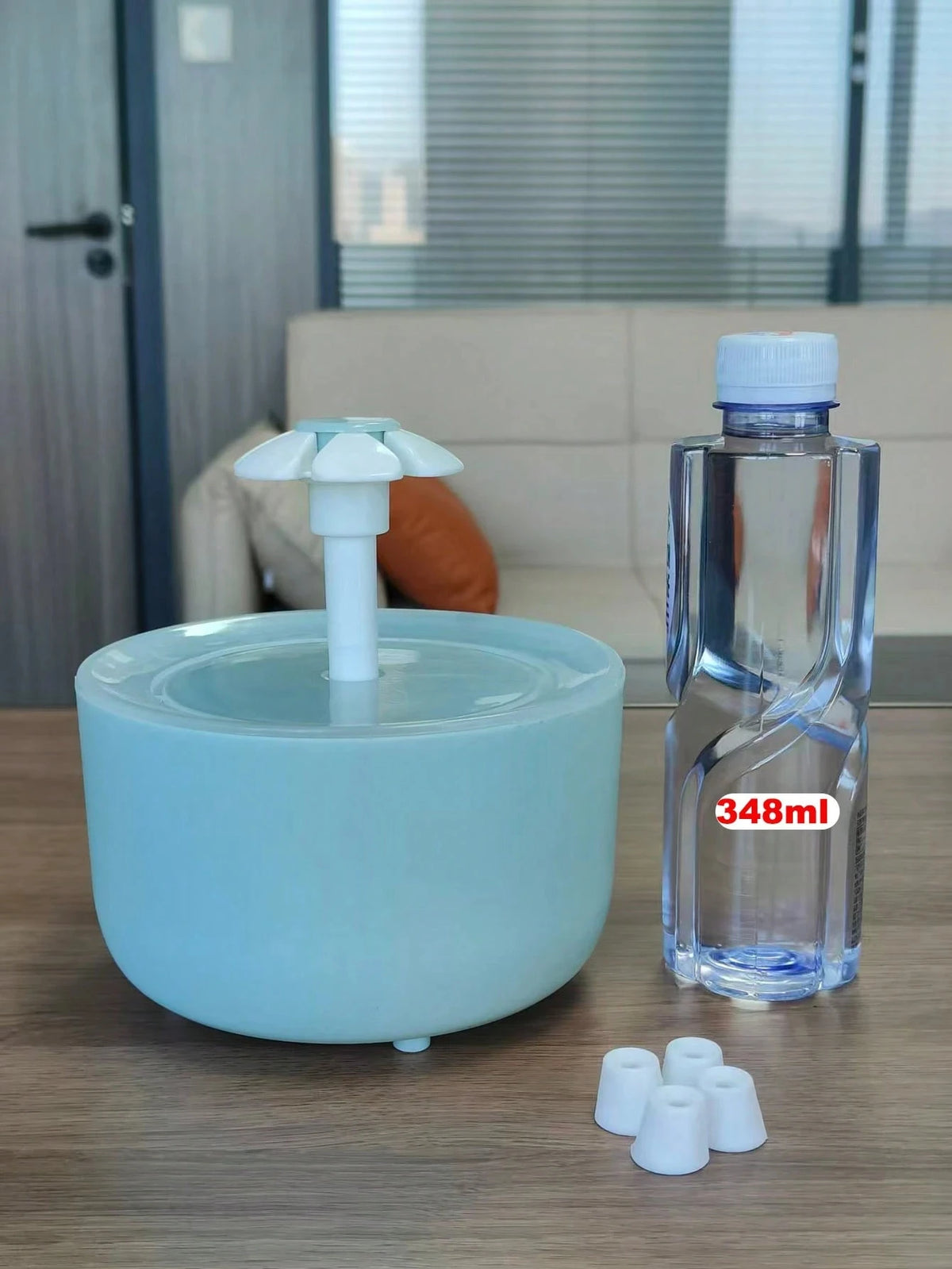 Clear Flower Cat Water Fountain, 1.5L USB Fountain With Adjustable Flow