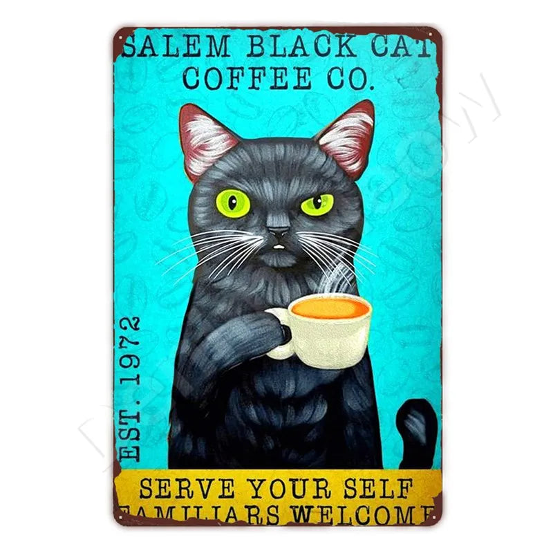 Oh My Eyes Black Cat Sign, Funny Bathroom Gift for Cat Owners