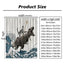 Funny Cat Riding a T-Rex Shower Curtain, Japanese Wave Decor