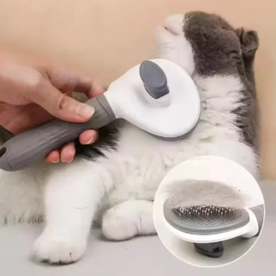 Cloud-Shaped Self-Cleaning Cat Comb With Paw Hanging Loop, Yellow or Green