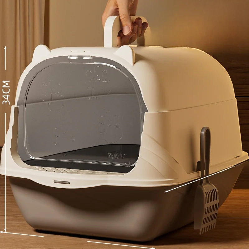 Large Size  Litter Box Full Enclosure with Sand for Kittens Poo