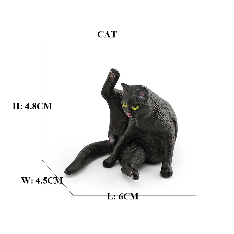 Realistic Ragdoll Cat Figurine and Chubby Cat Model, PVC