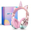 QearFun Cat Wallet Kids Bluetooth Headphones – Cat Ear & Unicorn Wireless Headset with Volume Limiting, 40mm Drivers & Mic