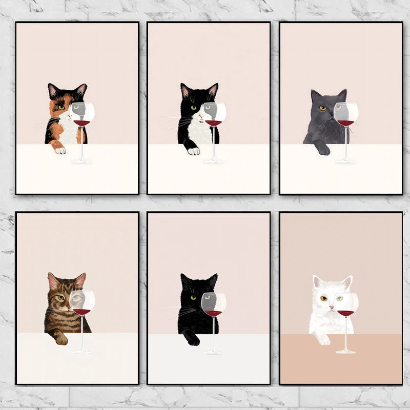 Art abstrait de chat Poster