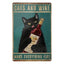 Cats and Wine Vintage Metal Sign, 8 x 12 Inch Bar Wall Decor