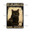Black Cat Vintage Tin Plate, Horizontal Retro Wall Sign Gift