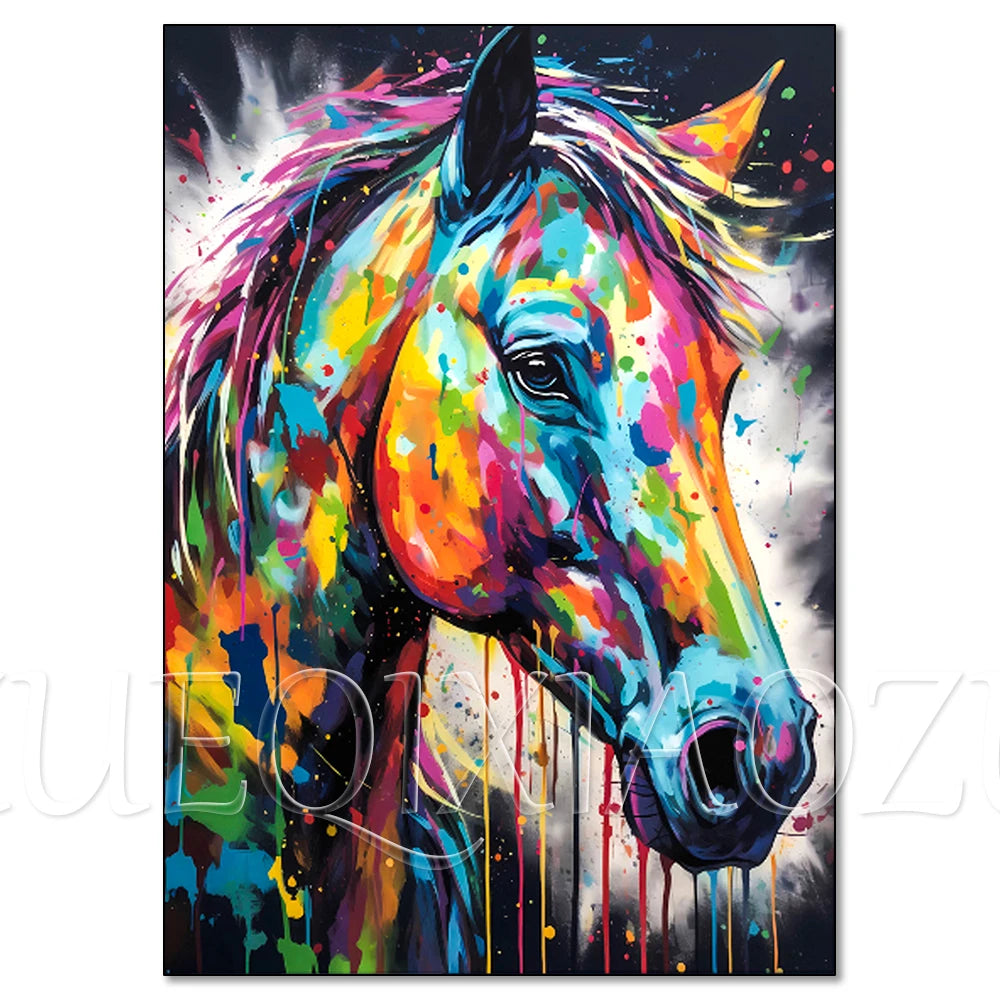 Colorful Lion Diamond Painting Kit, 5D Full Drill Big Cat Art