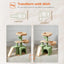 Green Cactus Cat Tree with Hammock and Scratching Ramp