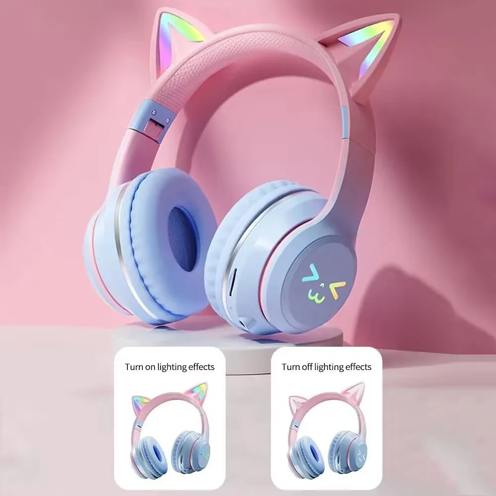 EOENKK Cat Wallet Bluetooth Headphones – Wireless Over-Ear Headset with 40mm Drivers, Memory Foam, Mic & Voice Assistant