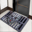 Halloween 3D Illusion Floor Mat, Skull and Pumpkin Entry Rug