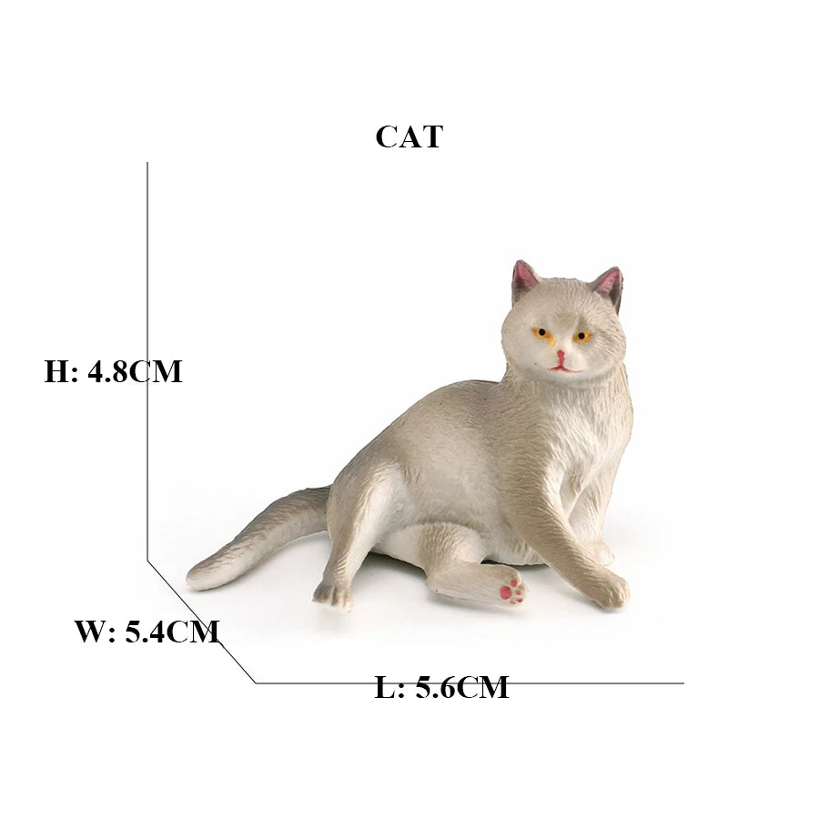 Realistic Ragdoll Cat Figurine and Chubby Cat Model, PVC