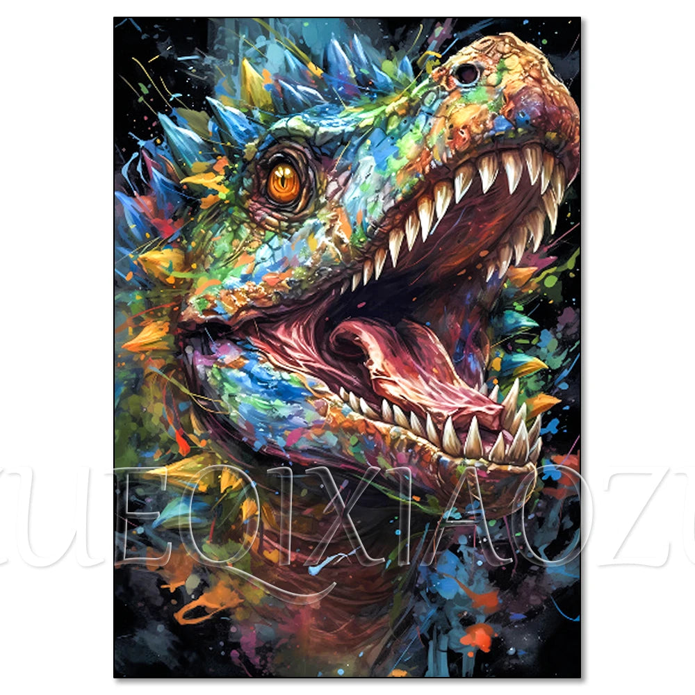 Colorful Lion Diamond Painting Kit, 5D Full Drill Big Cat Art
