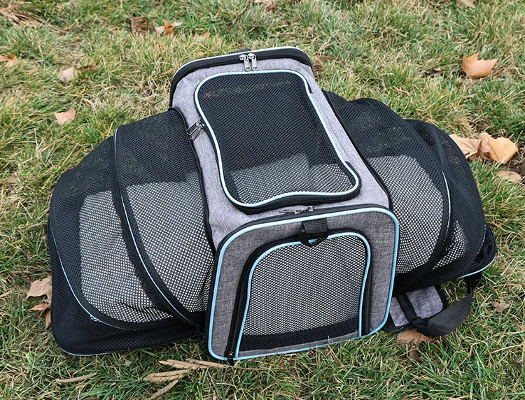 Double Expandable Cat Carrier Bag with Fold-Flat Design, S or L