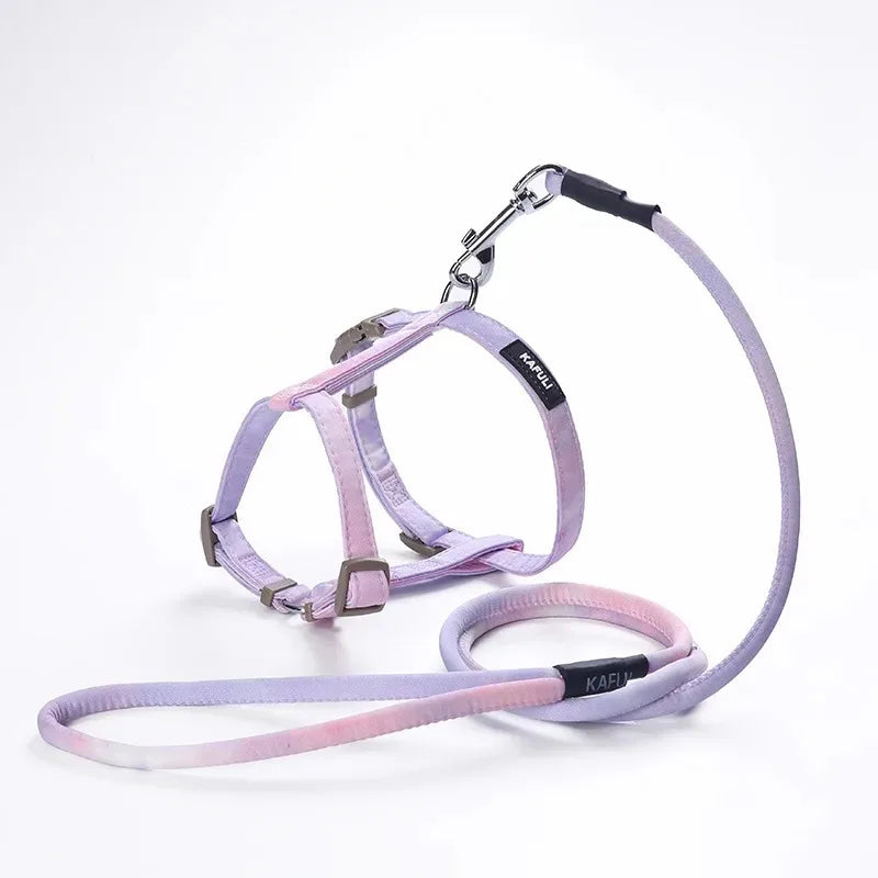 Gradient Cat Harness and Leash Set, Lightweight Strap Harness in 4 Colors