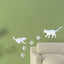 Cat Mirror Wall Stickers, Acrylic Cat Silhouettes with Paw Prints