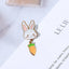Cat Fishing Enamel Pin with Dangling Fish Charm, Cute Cat Brooch