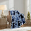 Blue Cat Floral Patchwork Flannel Throw Blanket