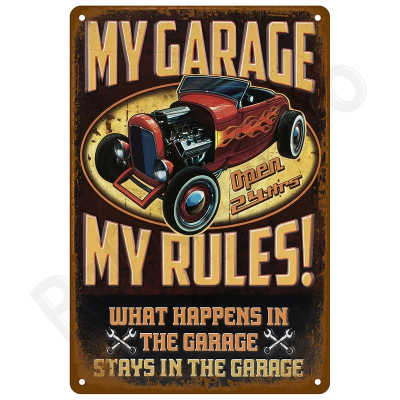 Retro Metal Tin Sign, 8 x 12 Inch Vintage Wall Plaque
