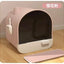 Cabin-Style Enclosed Cat Litter Box With Pull-Out Drawer and Paw Mat
