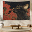 Ukiyo-e Cat Tapestry, Japanese Cat Swallowing the Great Wave Wall Hanging