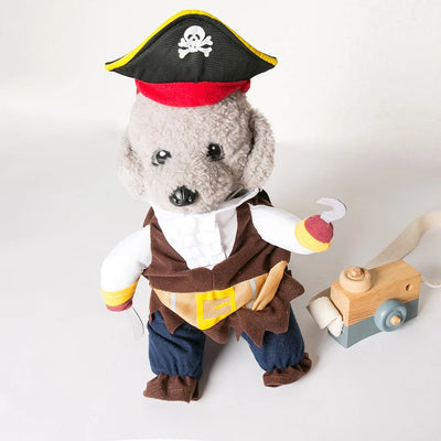 Pirate Costume for Cats, Funny Cat Halloween Outfit With Hat