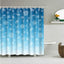 Christmas Shower Curtain with Snowman and Santa, Hooks Included