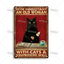 Witchy Black Cat Kitchen Sign, Salem Sanctuary Tin Plaque