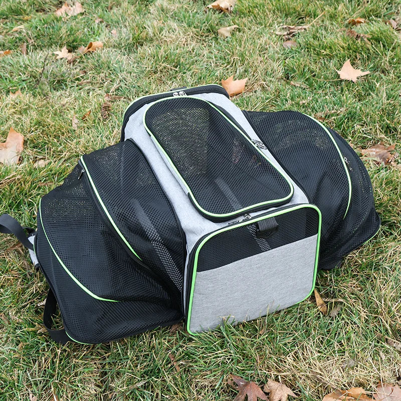 Double Expandable Cat Carrier Bag with Fold-Flat Design, S or L