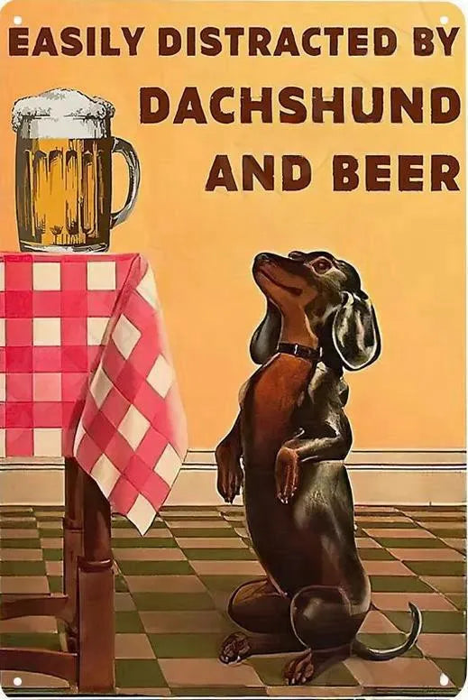 Cats and Wine Vintage Metal Sign, 8 x 12 Inch Bar Wall Decor