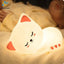 Sleeping Cat Night Light, Soft Silicone LED Lamp with 7 Colors
