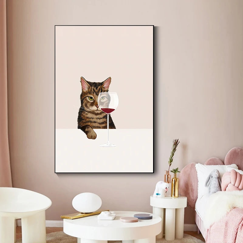 Art abstrait de chat Poster