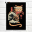 Tattoo Cats Canvas Print, Vintage Tattoo Parlor Cat Wall Art