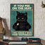 Self-Adhesive Black Cat Poster, Cute Peel and Stick Wall Art