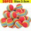 Rainbow Foam Cat Balls, Soft Lightweight Chase Toys in Packs of 10 to 100