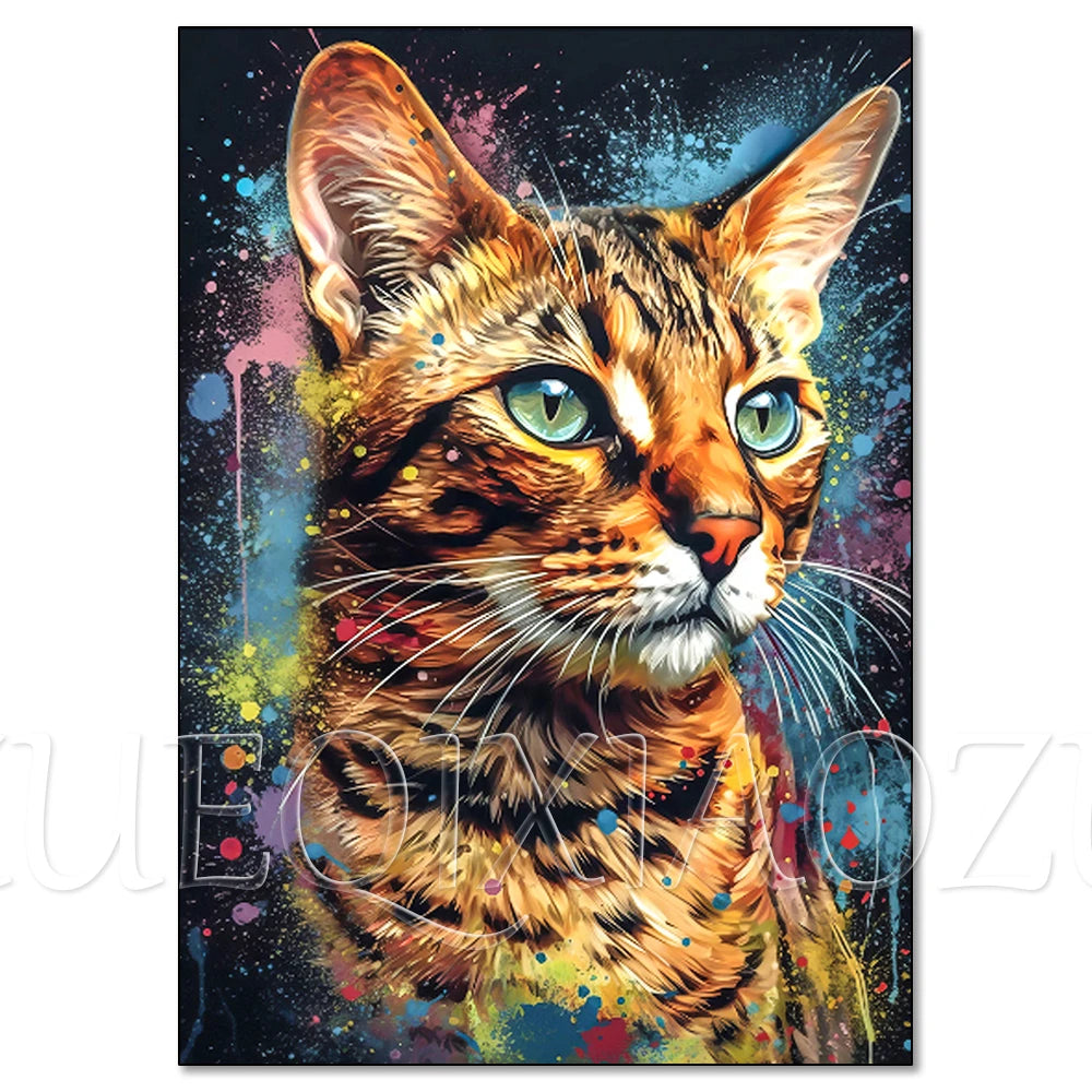 Colorful Lion Diamond Painting Kit, 5D Full Drill Big Cat Art
