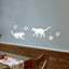 Cat Mirror Wall Stickers, Acrylic Cat Silhouettes with Paw Prints