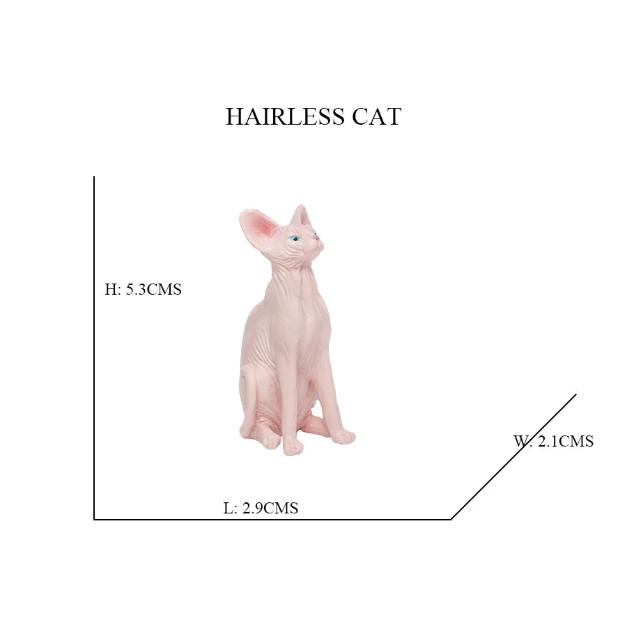 Realistic Ragdoll Cat Figurine and Chubby Cat Model, PVC