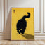 Black Cat Poster on Bold Orange, Funny Minimalist Cat Art Print